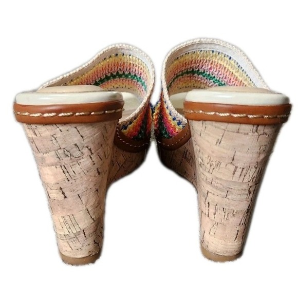 CL By Laundry Beginning Women's multicolor Striped Woven Wedge Sandals 8.5 - Picture 4 of 7